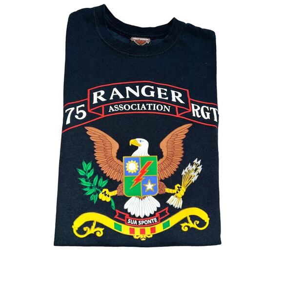 Harley-Davidson‎ T-Shirt 75th Ranger Association Size M Black Tshirt - Picture 5 of 7